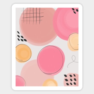 Abtract Pattern Design Pink and Yellow Sticker